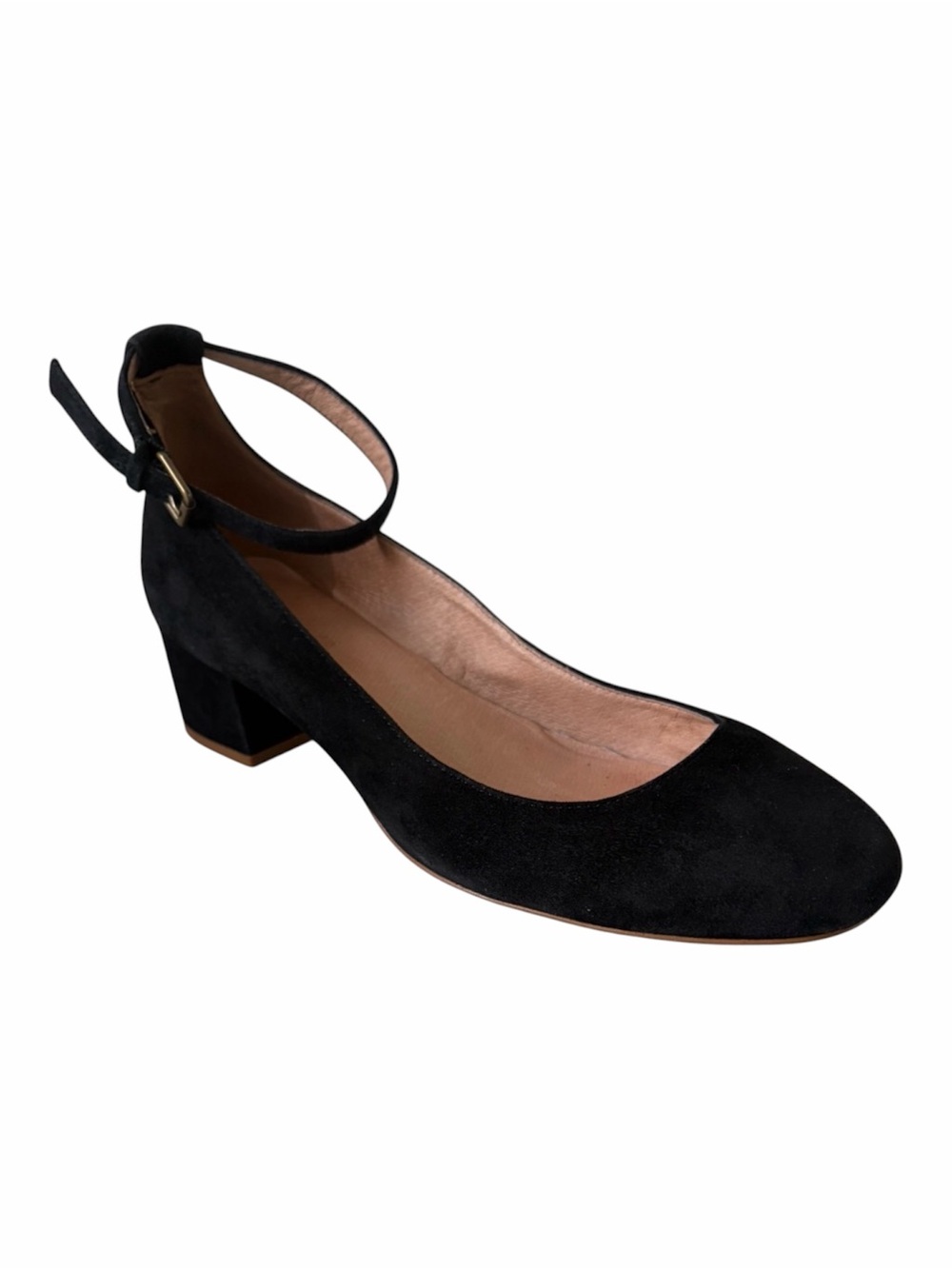 Madewell Inez Black suede Ankle Strap Heels- Size 9